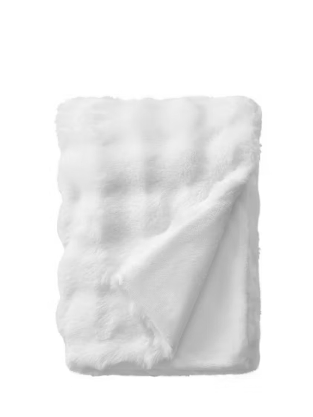 Luxurious White Faux Fur Throw Blanket